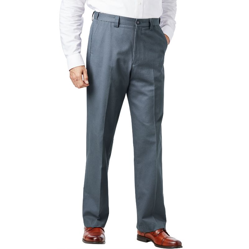 KingSize Men's Big & Tall Relaxed Fit Wrinkle-Free Expandable Waist Plain Front Pants, 1 of 2