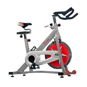 Sunny Health & Fitness Flywheel Chain Drive Pro Indoor Cycling Non-Powered Exercise Bike - Silver - 1 of 4