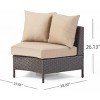 5-Piece Outdoor Wicker Half-Circle Patio Conversation Set with Cushions, Modular Sectional Sofa and Coffee Table for Backyard– The Pop Home - 4 of 4