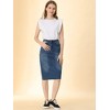 INSPIRE CHIC Women's Casual High Waist Back Slit Short Denim Skirts - 3 of 4