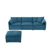 VYNXARIA 103.5" Chenille Modular Sectional Sofa with Deep and Wide Seat,L Shaped Cloud Couch Set with Double Cushions,4 Seat Sofa£¬Blue - 3 of 4