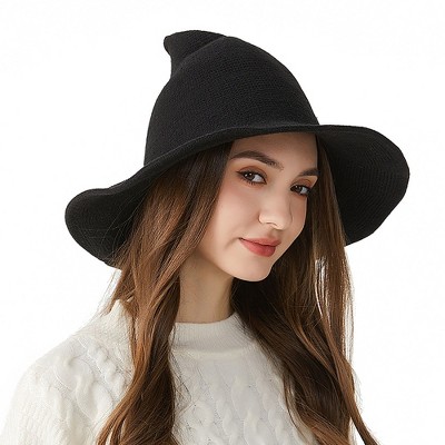 Anna-Kaci Women's Knit Witch Hat - Halloween Costume Accessory - Black - image 4