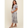 Pinkblush Cream Floral Pleated Maternity Midi Dress - 3 of 4