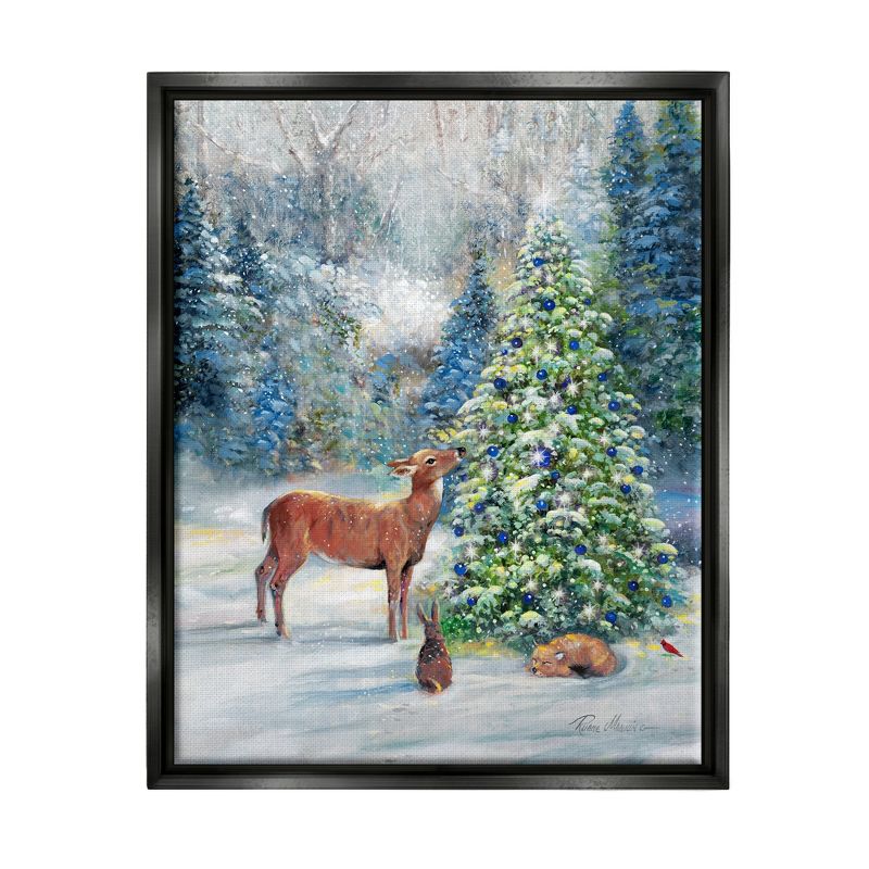 Stupell Industries Winter Woodland Animals TreeFloater Canvas Wall Art, 1 of 6