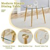 NicBex 42/36 Inch Morden Round Glass Dining Table with Glass Tabletop and Metal Legs for 4 for Kitchen - 2 of 4