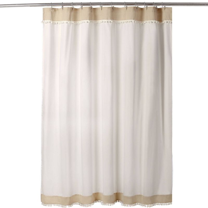 Adelyn Pom Pom Shower Curtain Neutral - Lush D&#233;cor, 6 of 9