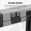 Gulches 56in to 60in W x 72in H Double Sliding Semi frameless Shower Door Matte Black Finish with Clear Glass Twin Rollers Water Strips 1 Pc - 4 of 4