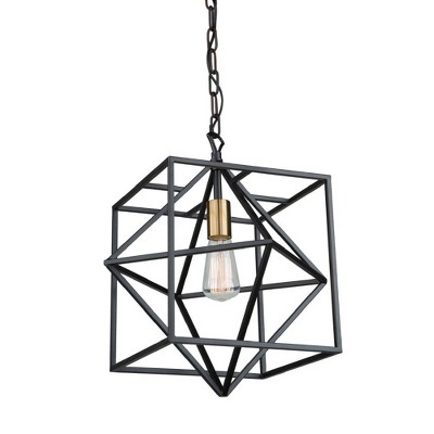 Artcraft Lighting Roxton 1 - Light Pendant in  Matte Black/Harvest Brass