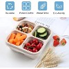 BRINJOY 4-compartment lunch box, 4-pack, reusable, food storage, stackable, suitable for school, work and travel - 3 of 4