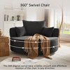 360° Swivel Chair Accent Barrel Chair Swivel Round Sofa Chair with 3 Removable Pillows for Living Room, Bedroom, Office and Hotel, Green - 3 of 4