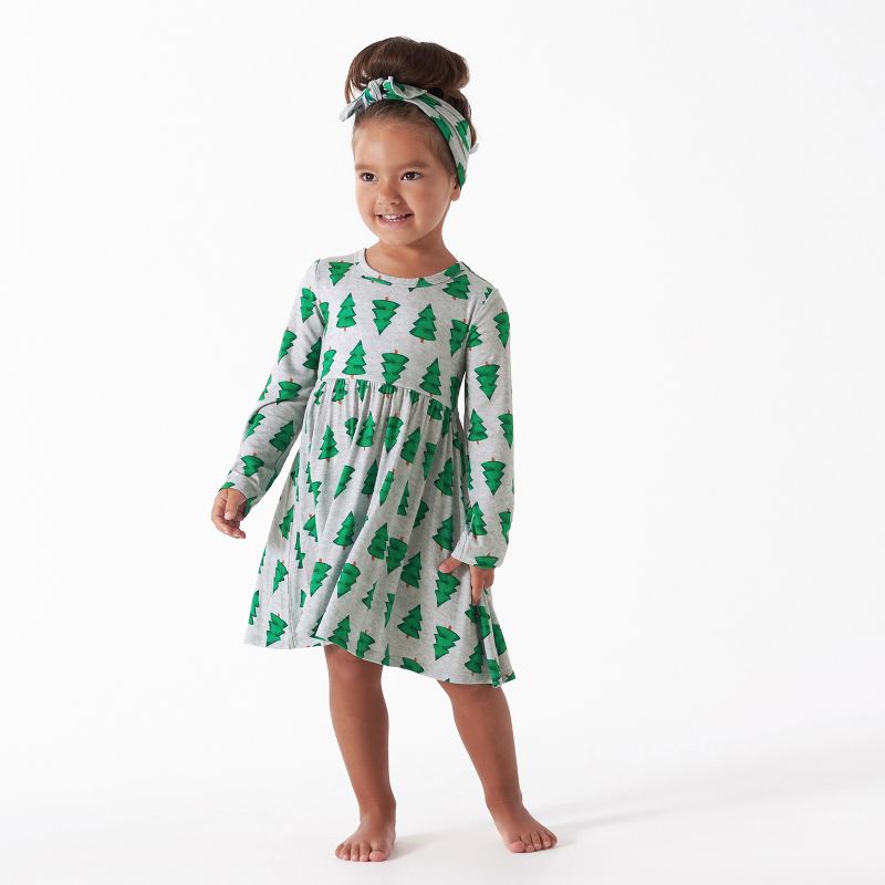 Gerber Toddler Girls' Long Sleeve Twirl Dress, 3 of 11