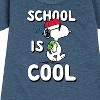 Girls' - Peanuts - School Is Cool Graphic Short Sleeve Fleece Dress - 2 of 4