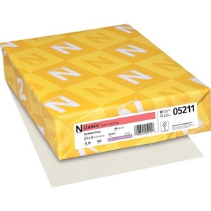 Neenah Paper CLASSIC Linen Writing Paper 8 1/2" x 11" 24 lb. Linen Finish Antique Gray 500/Ream - 1 of 3