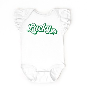 The Juniper Shop Lucky Outline Flutter Sleeve Bodysuit - 1 of 4