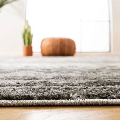 Ivory Charcoal 6' Square Easy-Care Hand-Knotted Area Rug