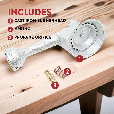 GasOne Propane High Pressure Cast-Iron Round Burner Head with Brass Fitting Orifice