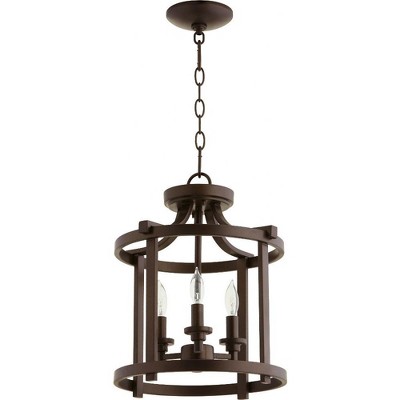 Quorum Lighting Lancaster 3-Light Pendant, Oiled Bronze, 13W, 15.75H