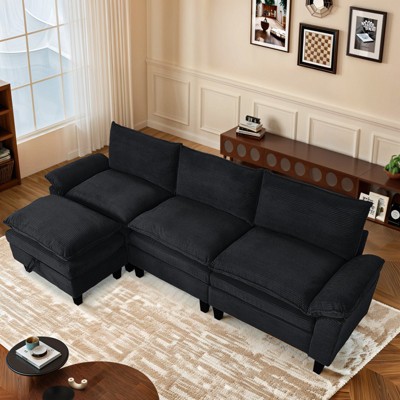 MyDepot Modern Sectional Sofa Corduroy Cloud Couch