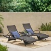 GDFStudio Soleil Outdoor Wicker 3 Piece Adjustable Armed Adjustable Chaise Lounge Chat Set - 2 of 4