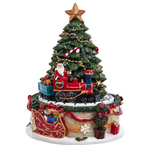 Christmas Tree Music Box Metal Crystal Art - Crystocraft