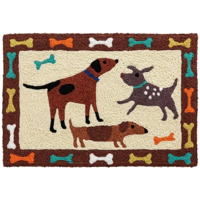 Jellybean Friendly Fidos Washable Doormat – 20"x30" Dog Lover’s Accent Mat for Entryway or Porch