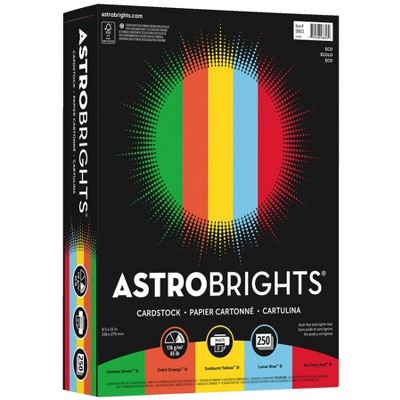 Astrobrights Color Cardstock, 8-1/2 x 11 Inches, Eco Assortment, Pack of 250