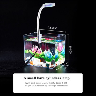 Fish Tank, Aquarium Tank With Clamp Light, Wall Mounted Filter, Anti Slip Base, Aquarium Starter Kits, Square Fish Tank For Living Room Office Decor