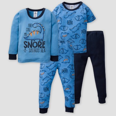 Gerber Baby Boys' 4pc Dino Pajama Set - Navy 12M