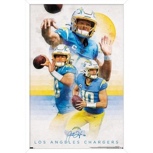 Trends International NFL Los Angeles Chargers - Justin Herbert 22 Framed Wall Poster Prints - 1 of 4