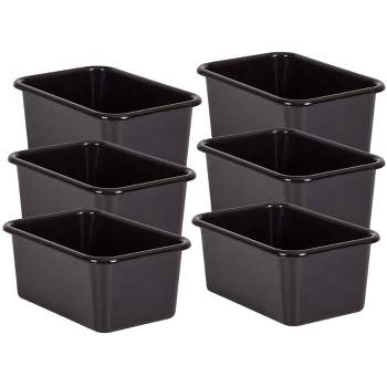 Teacher Created Resources® Black Small Plastic Storage Bin, Pack of 6