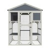 Wooden Outdoor Catio Cat House with Waterproof Roof,Walk-in Enclosure with 3 Platforms and 2 Napping Houses for Multiple Cats-Maison Boucle - 4 of 4