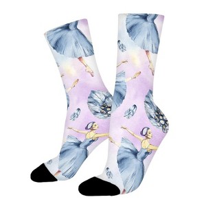 Swan Lake Ballet Women Printed Crew Socks Funny Funky Socks Soft Polyester Novelty Gifts for Artists Men - 1 of 1