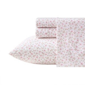 Laura Ashley Twin XL Little Ditsy Sheet Set Pink: Cottagecore : Target