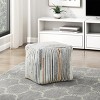 Vynxaria Cylindrical Chenille Pouf ¨C Modern Ottoman & Versatile Footstool - 3 of 4