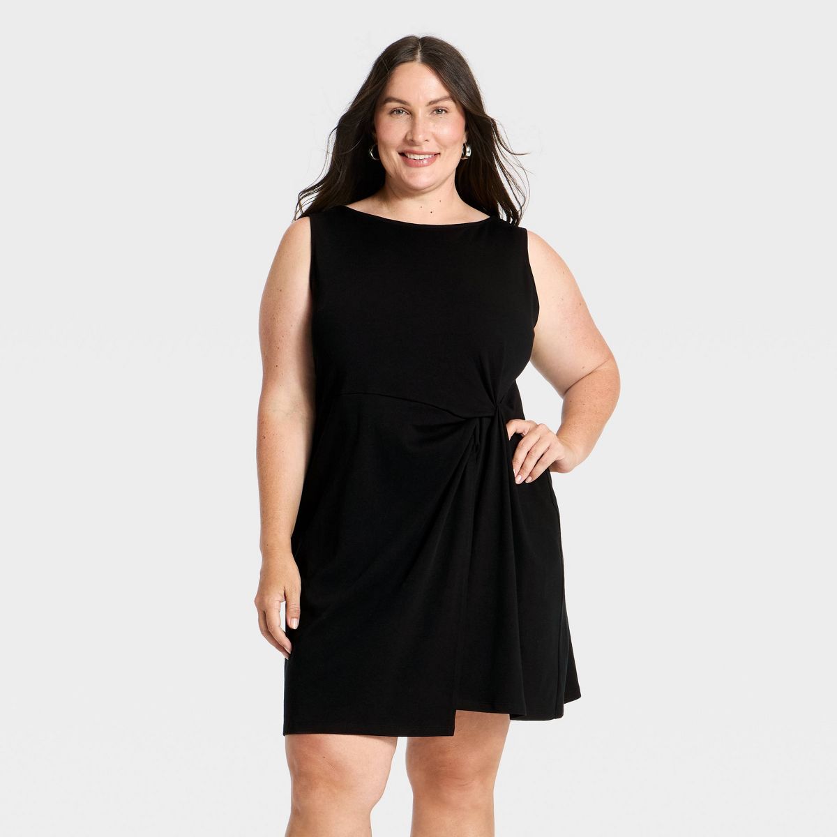 Women's Ruched Side-Knot Mini Dress - A New Day™ - thumbnail 4