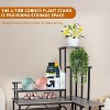 Hidden Cat Litter Box Furniture with Flower Stand and Pull-Out Tray, L-Shaped Cabinet, Brown/Gray - 2 of 4