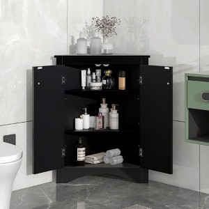 NicBex Bathroom Storage Cabinet,31.5 inch High Floor Coner Cabinet with Adjustable Shelves for Bathroom - 1 of 4