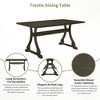 Whisen Retro 6-Piece Trestle Dining Table Set with 4 Upholstered Dining Chairs and Dining Bench - image 4 of 4