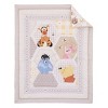 Disney Winnie the Pooh Hugs and Honeycombs Grey, White, and Tan Patchwork with Piglet, Tigger and Eeyore 3 Piece Crib Bedding Set - image 2 of 4