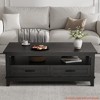 Farmhouse Coffee Table with Drawers, 47.2" Center Table Rustic Coffee Tables - 3 of 4