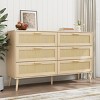 KTMBDW Rattan 6 Drawers Chest of Dressers, Modern 6 Drawer Dresser, Chest of Drawers Storage Cabinet for Living Room, Bedroom, Hallway - 3 of 4