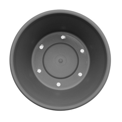 Bloem 14-inch Charcoal Gray Round Resin Planter