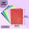 Juvale 120 Sheets Tissue Paper for Gift Bags, Gift Wrapping, Crafts - Colorful Tissue Paper for Packaging (10 Colors, 26x20 In) - 3 of 4