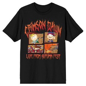 South Park Crimson Dawn Live From Autumn Fest Crew Neck Short Sleeve Men's Black T-shirt - 1 of 3