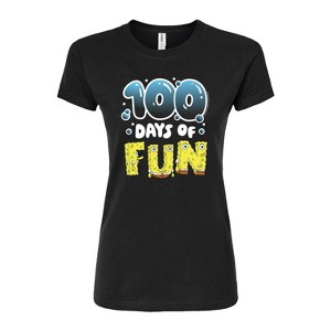 Women's - SpongeBob SquarePants - 100 Days Of Fun Fitted Graphic T-Shirt - 1 of 4