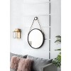 29.5inin On-trend Hanging Round Mirror with Black Framed and with Rope Strap Contemporary Industrial Decor for Bathroom, Bedroom, or Living Space - 4 of 4