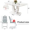 5-Piece Dining Set with Marble Pattern Table and 4 PU Armless Chairs - 4 of 4