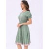 Allegra K Women's Floral Ruffle Neck Smocked Waist Short Sleeve Sundress - 2 of 4