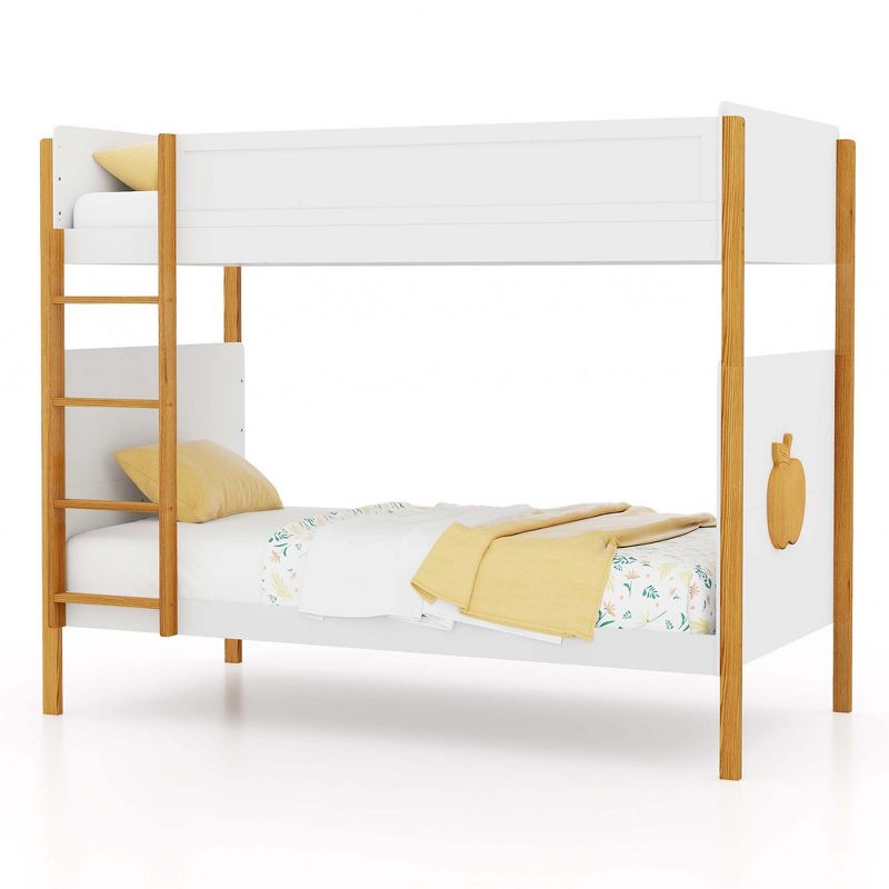 Costway 2-in-1 Twin Over Bunk Bed Frame with Integrated Ladder & Safety Guardrails, 1 of 11