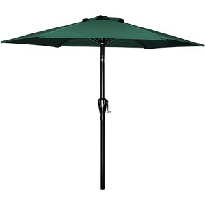 Wellfor 7.5' Hexagon Outdoor Patio Market Umbrella: UV & Water Resistant, Rust-Free Frame, Crank Lift - 1 of 4